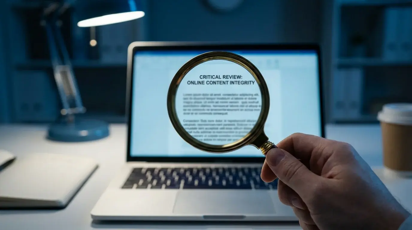 Non-GamStop casino affiliate reviews — magnifying glass on screen