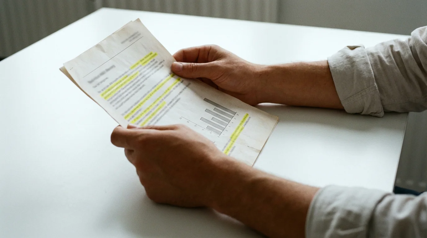 Person reviewing bonus terms on a document with highlighted wagering requirement clauses