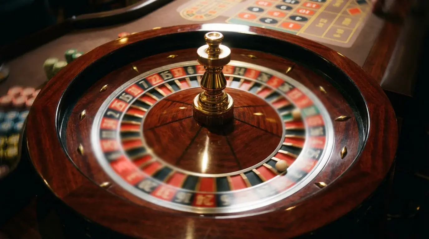Roulette at non-GamStop casinos — spinning wheel with ball